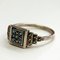 Scandinavian Silver Ring with Small Blue and Clear Stones, 1970s 3