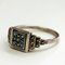Scandinavian Silver Ring with Small Blue and Clear Stones, 1970s, Image 3
