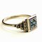 Scandinavian Silver Ring with Small Blue and Clear Stones, 1970s 2