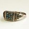 Scandinavian Silver Ring with Small Blue and Clear Stones, 1970s, Image 4