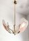 Mid-Century Pink and White Opaline Glass and Brass Ceiling Lamp Attributed to Stilnovo, Image 1