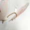 Mid-Century Pink and White Opaline Glass and Brass Ceiling Lamp Attributed to Stilnovo, Image 3