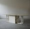 Large Vintage Italian Marble and Steel Dining Table, 1980s 1
