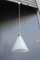 Lampada da soffitto in ottone e vetro opalino bianco di Stilnovo, Italia, anni '50, Immagine 8