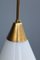 Italian Brass and White Opaline Glass Ceiling Lamp from Stilnovo, 1950s 4