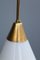 Lampada da soffitto in ottone e vetro opalino bianco di Stilnovo, Italia, anni '50, Immagine 4