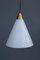 Italian Brass and White Opaline Glass Ceiling Lamp from Stilnovo, 1950s, Image 10
