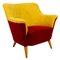 Club Armchair in Red and Yellow, 1930s, Image 1