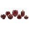 Gilded Collection of Red Rubin Ceramics with Red Glaze from Upsala-Ekeby, 1930s, Set of 7, Image 1