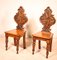 Antique Art Deco English Hall Chairs, Set of 2 5