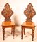 Antique Art Deco English Hall Chairs, Set of 2 1