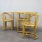 Bamboo and Rattan Game Table & Chairs Set, 1970s, Image 8