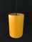 Vintage Yellow Cylindrical Model Sektor Pendant Lamp by Johannes Hammerborg for Fog & Mørup, 1970s, Image 1