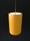 Vintage Yellow Cylindrical Model Sektor Pendant Lamp by Johannes Hammerborg for Fog & Mørup, 1970s, Image 2
