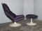 Violet Disc Base Model F585 Armchair and Ottoman Set by Geoffrey D.Harcourt for Artifort, 1960s, Set of 2 5