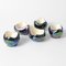 Mid-Century Iridescent Ceramic Egg Cups and Salt Cellar Set from Verceram, 1950s, Set of 4 1