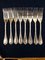 Silver Model Marly Fish Forks from Christofle, 1980s, Set of 8 1