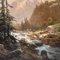 19th Century Shepherd and Flock Mountain Landscape Painting by Godchaux Emile 5
