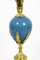 Lámpara de vidrio opalino turquesa y bronce dorado, años 70, Imagen 6