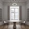 Travertino Silver Refined Marble Dining Table, Image 5