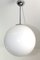 Vintage Bauhaus Style Opaline Glass Globe Ceiling Lamp, 1950s 4