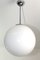 Vintage Bauhaus Style Opaline Glass Globe Ceiling Lamp, 1950s, Image 4