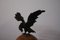 Round Full Moon Shape Alabaster Table Lamp with Bronze Eagle, 1920s 11