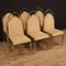 Italian Golden Metal Dining Chairs, 1970s, Set of 6 10