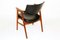 Swedish Leather and Teak Desk Chair by Erik Kirkegaard, 1960s, Image 3