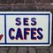 Französisches Emailliertes Vintage Kaffeehaus Schild 7