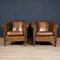 Vintage Dutch Sheepskin Leather Tub Chairs, Set of 2 20