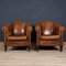 Vintage Dutch Sheepskin Leather Tub Chairs, Set of 2 12