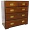 Antique English Military Campaign Style Chest of Drawers in Mahogany 1