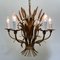 Wheat Sheaf Leaf Gold Gilt Chandelier, 1960s, Image 3