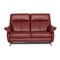 Dark Red Leather 2-Seat Sofa from Himolla 1