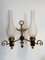 Neoclassical Gilt Bronze and Black Sconces, 1940s, Set of 2, Image 1
