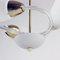Mid-Century Czechoslovakian White Glass and Brass Ceiling Lamp, 1960s, Image 4