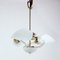 Mid-Century Czechoslovakian White Glass and Brass Ceiling Lamp, 1960s 1