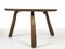 Table Basse Tripode Brutaliste Mid-Century en Bois Massif 2