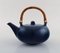 Teapot in Glazed Ceramic with Handle in Wicker by Eva Stæhr-Nielsen for Saxbo 2