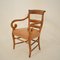 19th Century Biedermeier German Cherrywood and Brown Leather Armchair 4