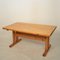 Mid-Century Brutalist French Solid Pine Trestle Dining Table, 1970s 3