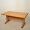 Mid-Century Brutalist French Solid Pine Trestle Dining Table, 1970s, Image 3