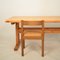 Mid-Century Brutalist French Solid Pine Trestle Dining Table, 1970s, Image 6