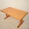 Mid-Century Brutalist French Solid Pine Trestle Dining Table, 1970s, Image 7