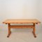 Mid-Century Brutalist French Solid Pine Trestle Dining Table, 1970s, Image 15