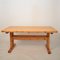 Mid-Century Brutalist French Solid Pine Trestle Dining Table, 1970s 1