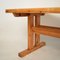 Mid-Century Brutalist French Solid Pine Trestle Dining Table, 1970s 9