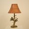 Mid-Century Italian Faux Bamboo Table Lamp with Parrots and Bamboo Lamp Shade, 1970s, Image 1