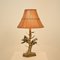 Mid-Century Italian Faux Bamboo Table Lamp with Parrots and Bamboo Lamp Shade, 1970s 9